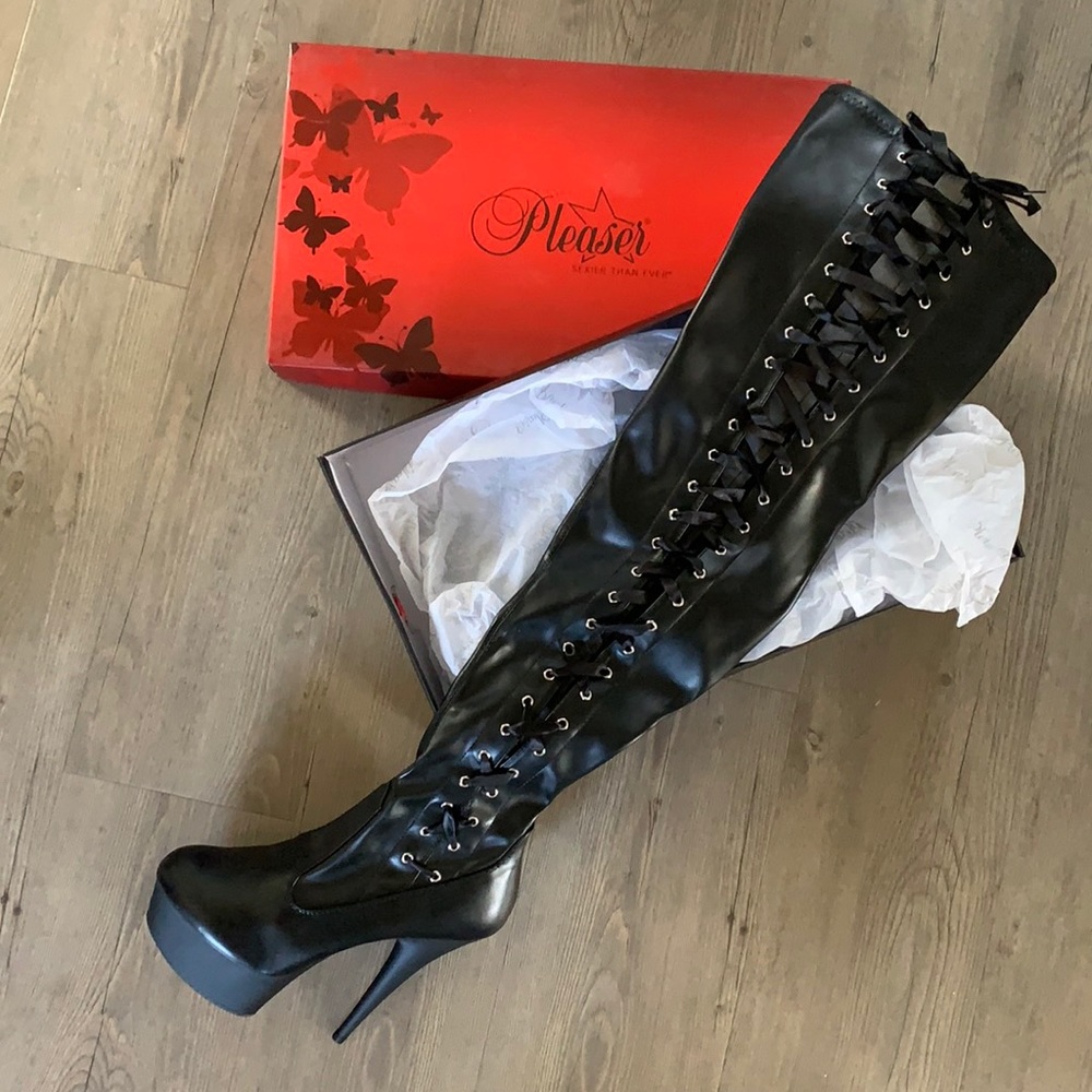 Patient Leather Thigh High